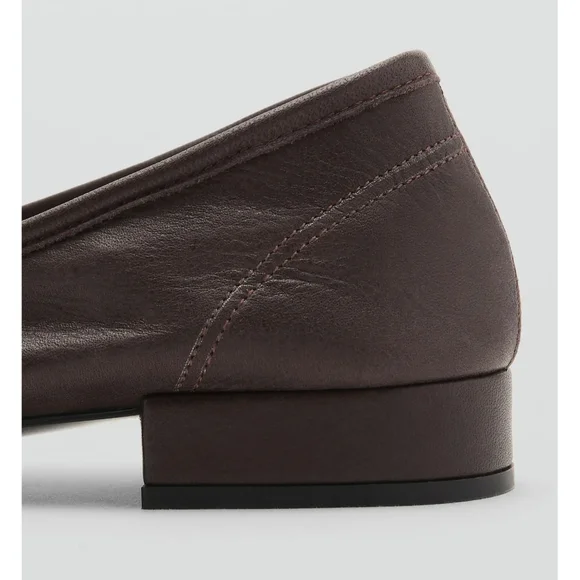Mango Dark Brown Leather Flats - Picture 4 of 6